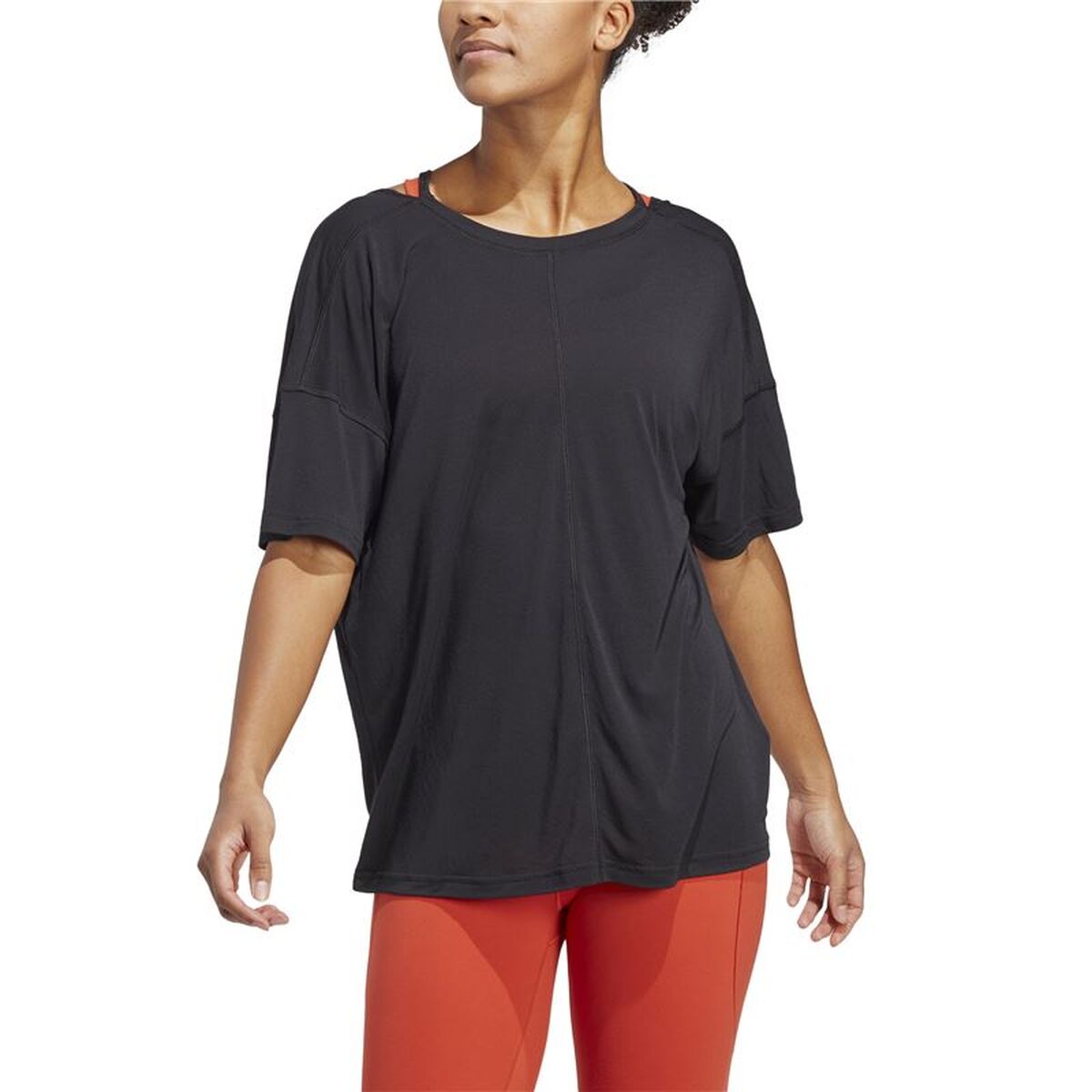 Γυναικεία Μπλούζα με Κοντό Μανίκι Adidas Studio Oversized Μαύρο