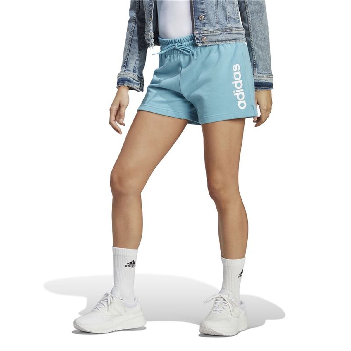 Γυναικεία Αθλητικά Σορτς Adidas Linear Ανοιχτό Κυανό
