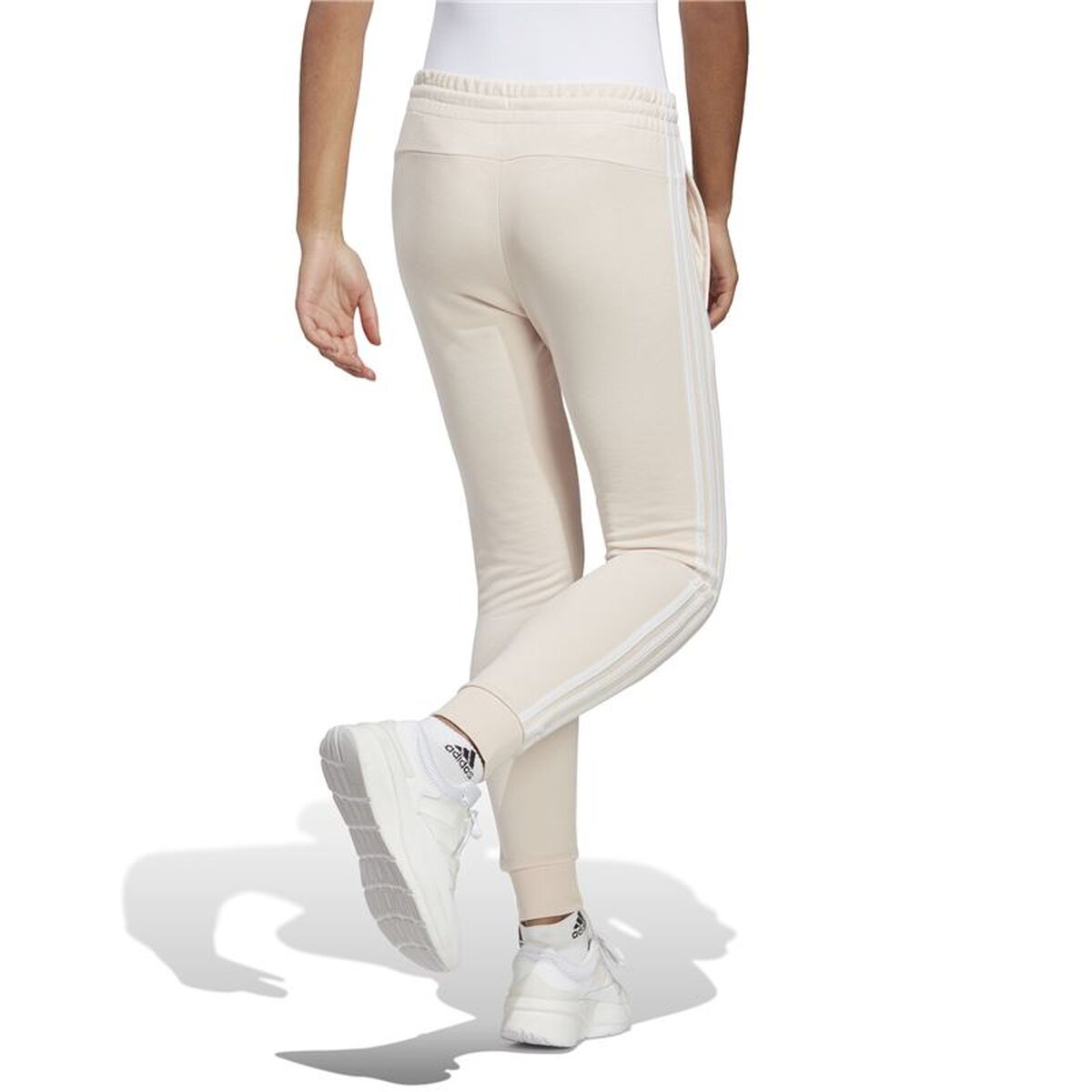 Μακρύ Αθλητικό Παντελόνι Adidas Essentials 3S Μπεζ Γυναίκα