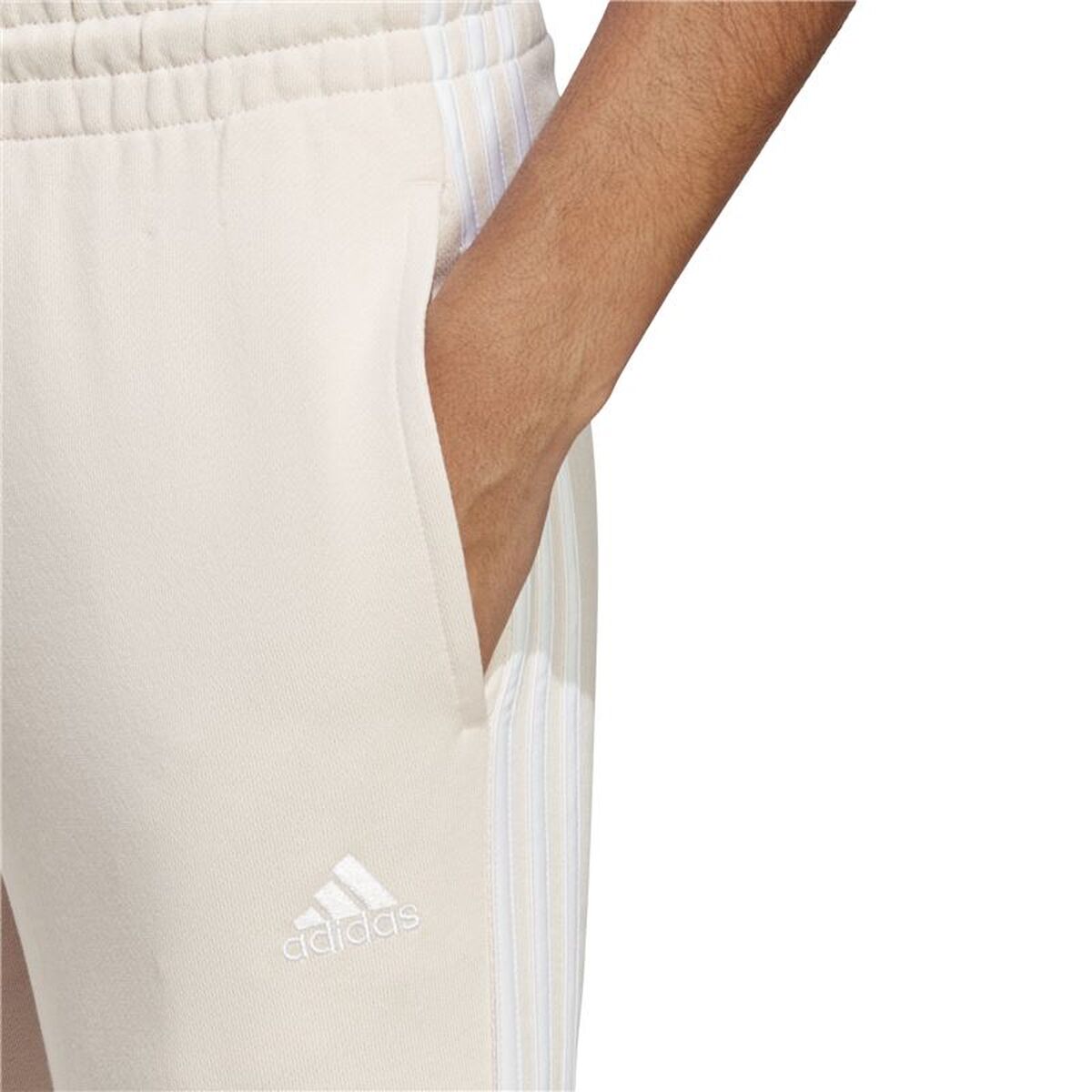 Μακρύ Αθλητικό Παντελόνι Adidas Essentials 3S Μπεζ Γυναίκα