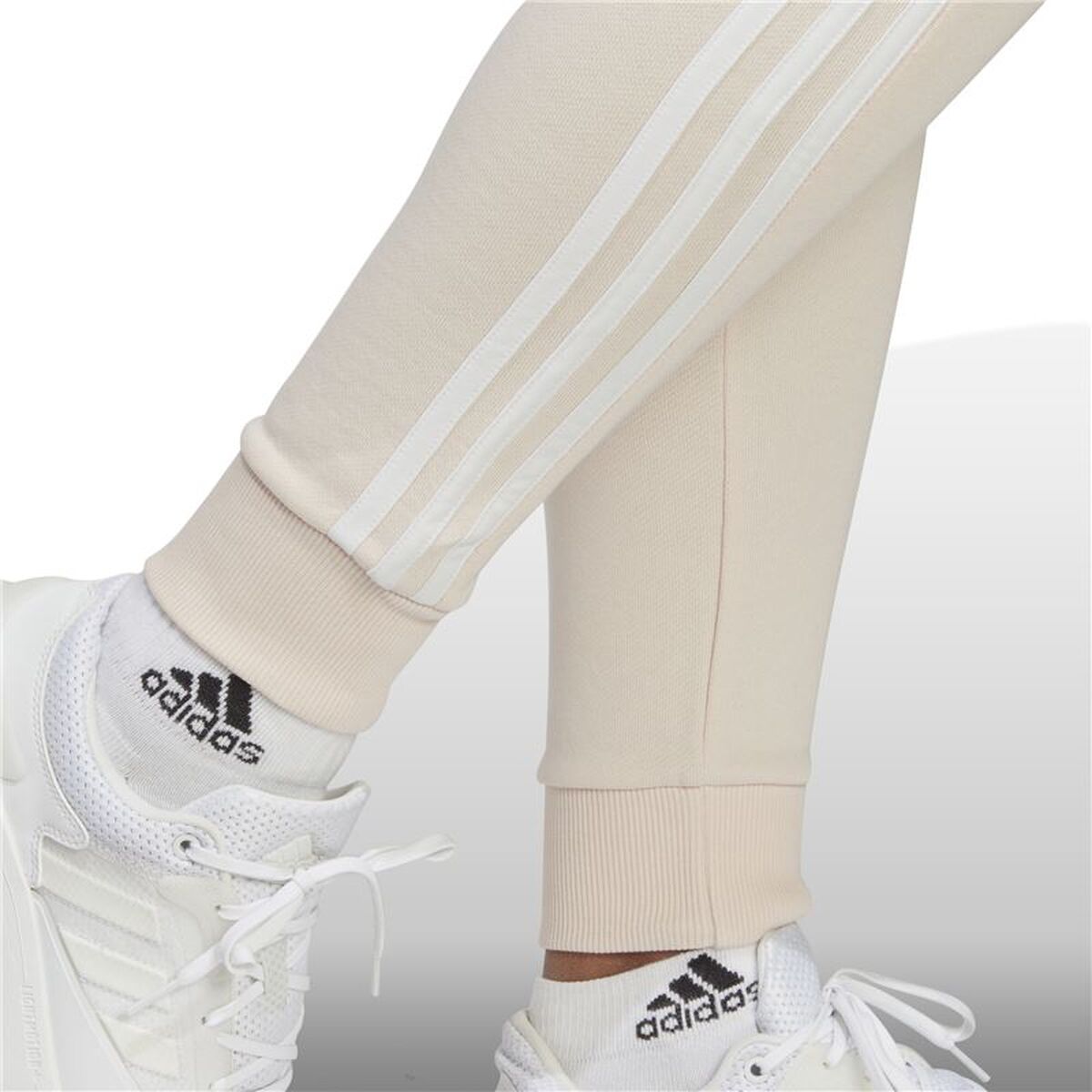 Μακρύ Αθλητικό Παντελόνι Adidas Essentials 3S Μπεζ Γυναίκα