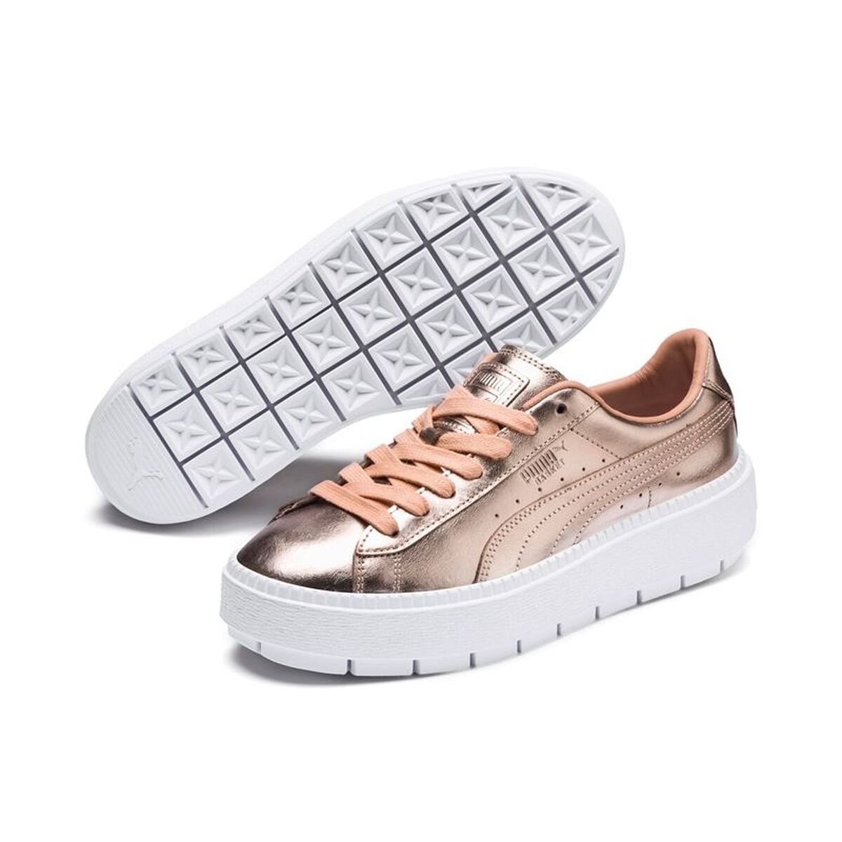 Γυναικεία Αθλητικά Παπούτσια Puma Basket Platform Trace Luxe Καφέ