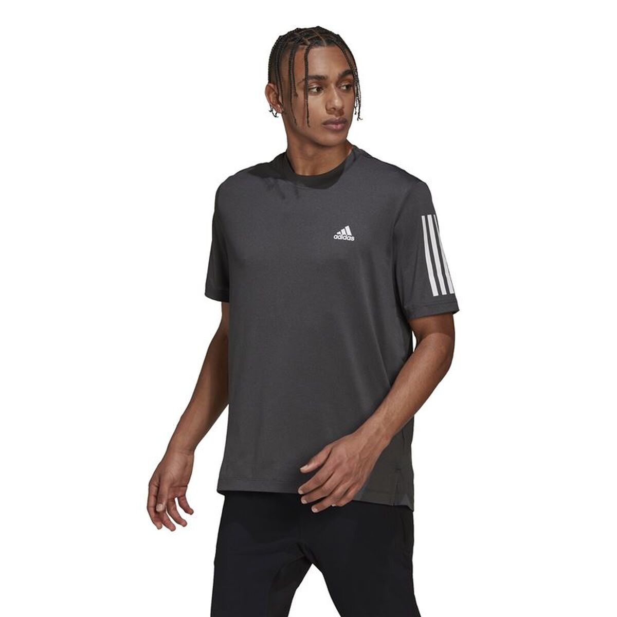 Ανδρική Μπλούζα με Κοντό Μανίκι Adidas Γκρι
