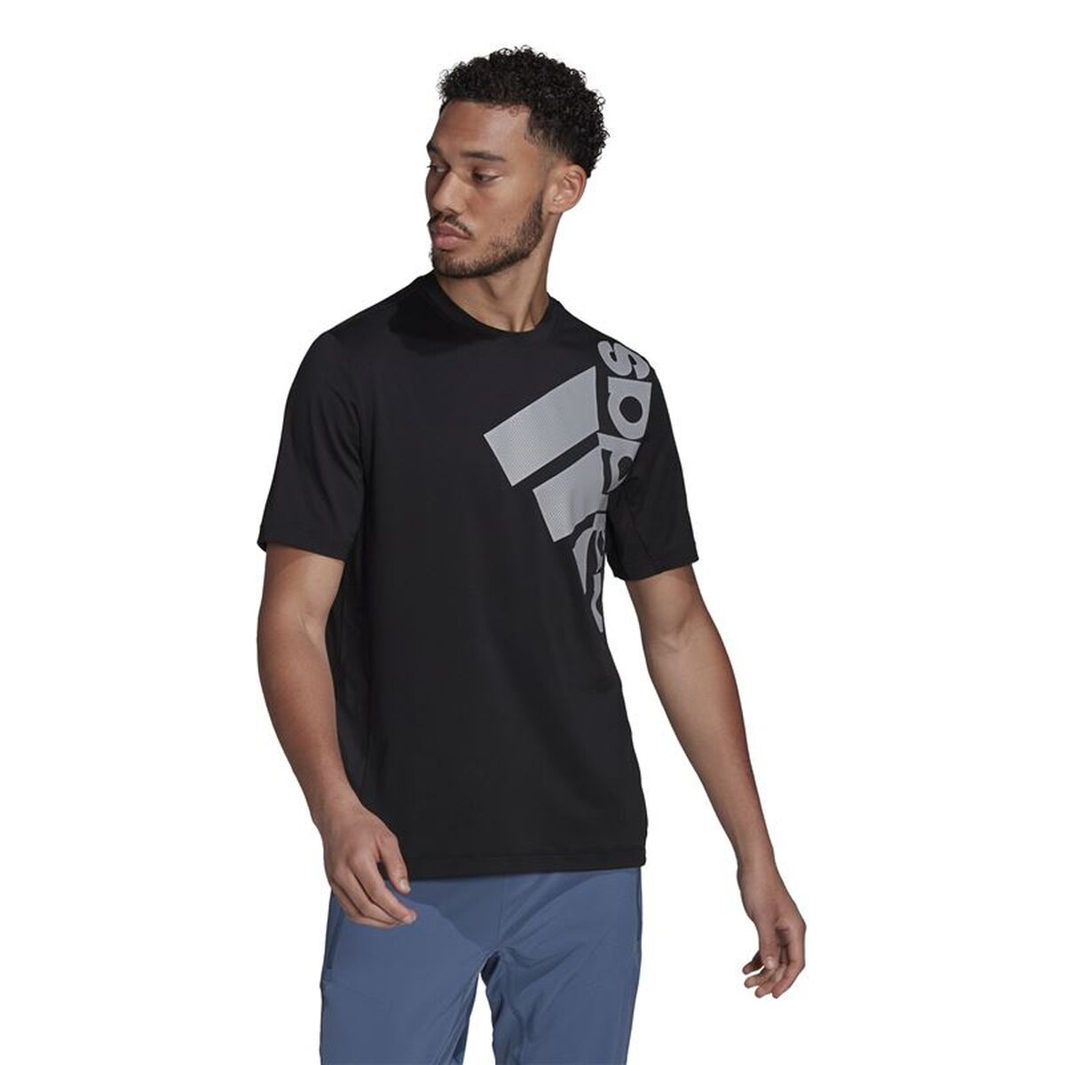 Ανδρική Μπλούζα με Κοντό Μανίκι Adidas Big Badge Μαύρο