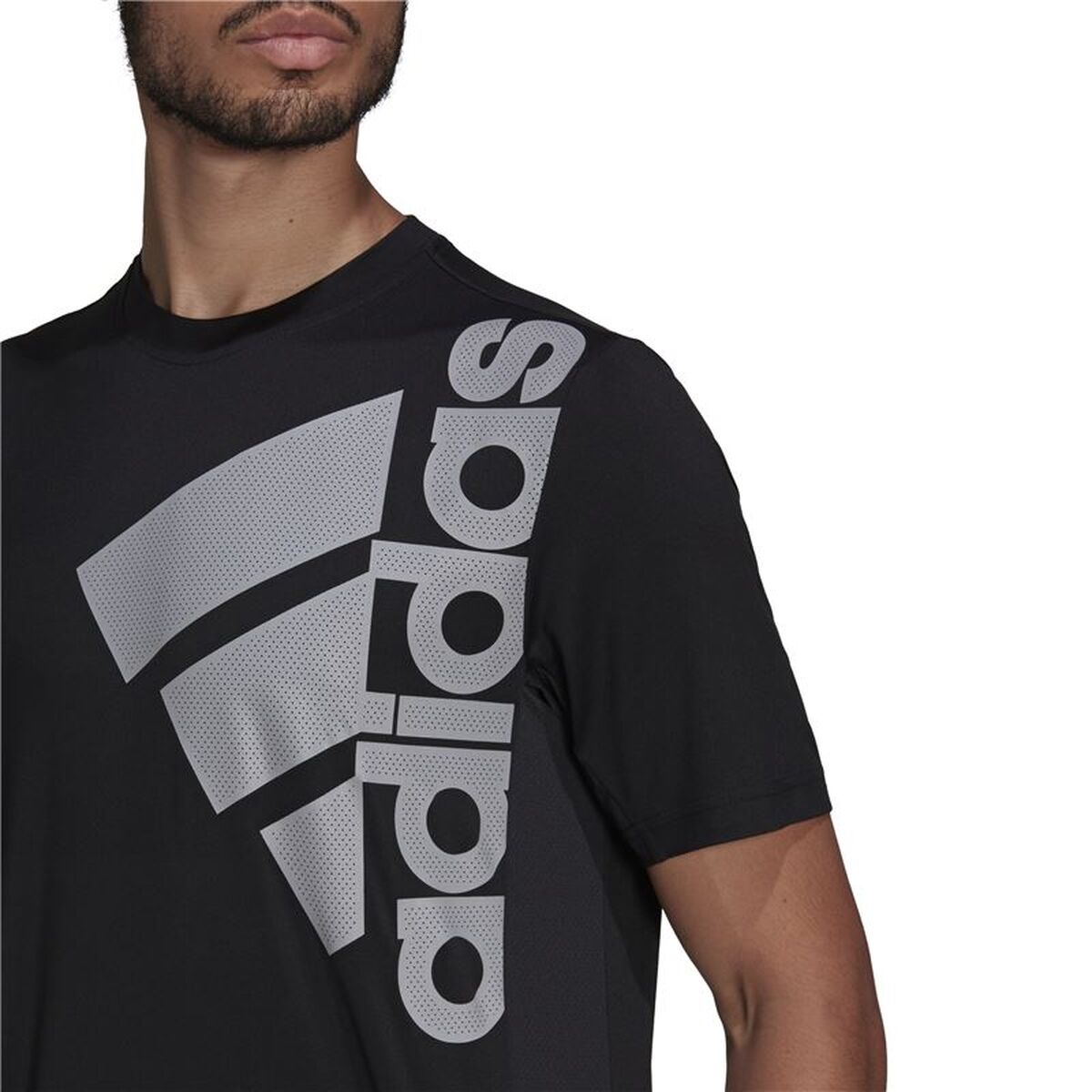 Ανδρική Μπλούζα με Κοντό Μανίκι Adidas Big Badge Μαύρο