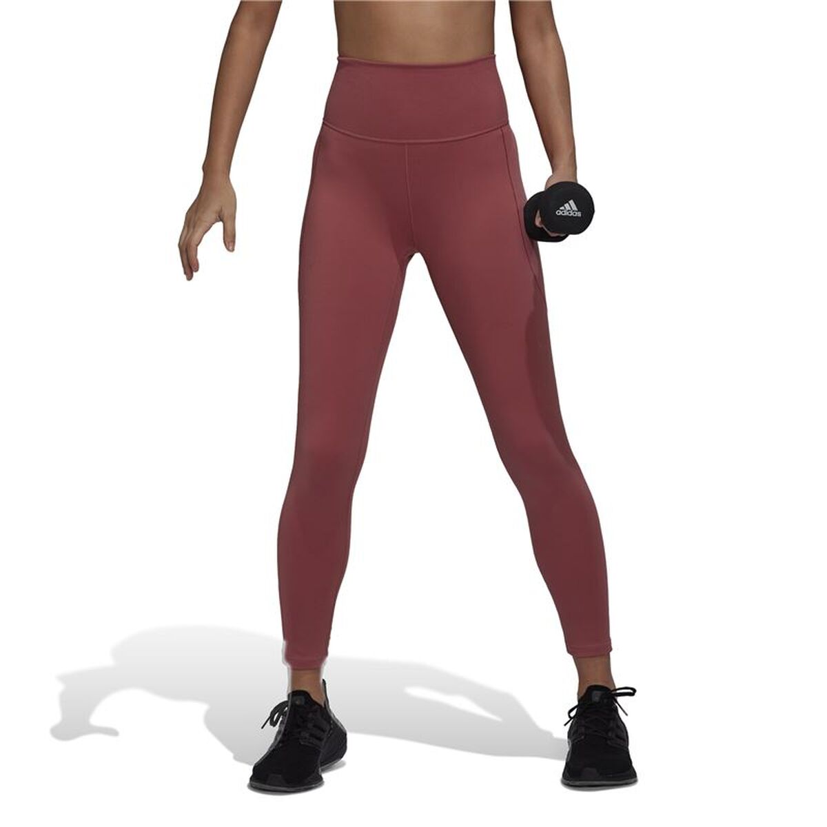 Αθλητικά Γυναικεία Κολάν Adidas Studio 7/8 Καφέ Κόκκινο