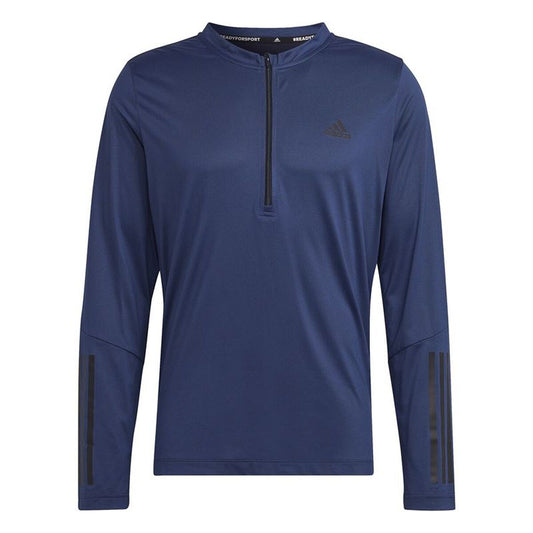 Ανδρική Μπλούζα με Κοντό Μανίκι Adidas 1/4-Zip Σκούρο μπλε