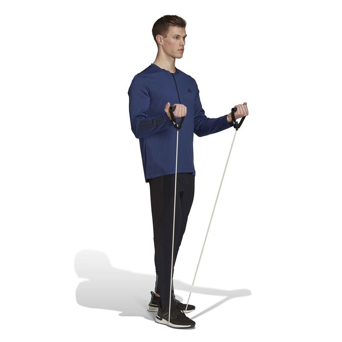 Ανδρική Μπλούζα με Κοντό Μανίκι Adidas 1/4-Zip Σκούρο μπλε