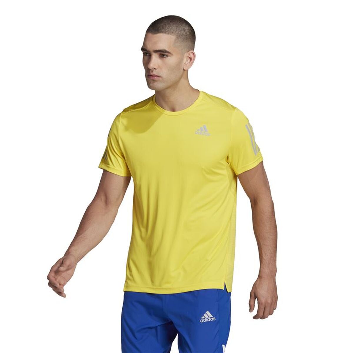 Ανδρική Μπλούζα με Κοντό Μανίκι Adidas Κίτρινο
