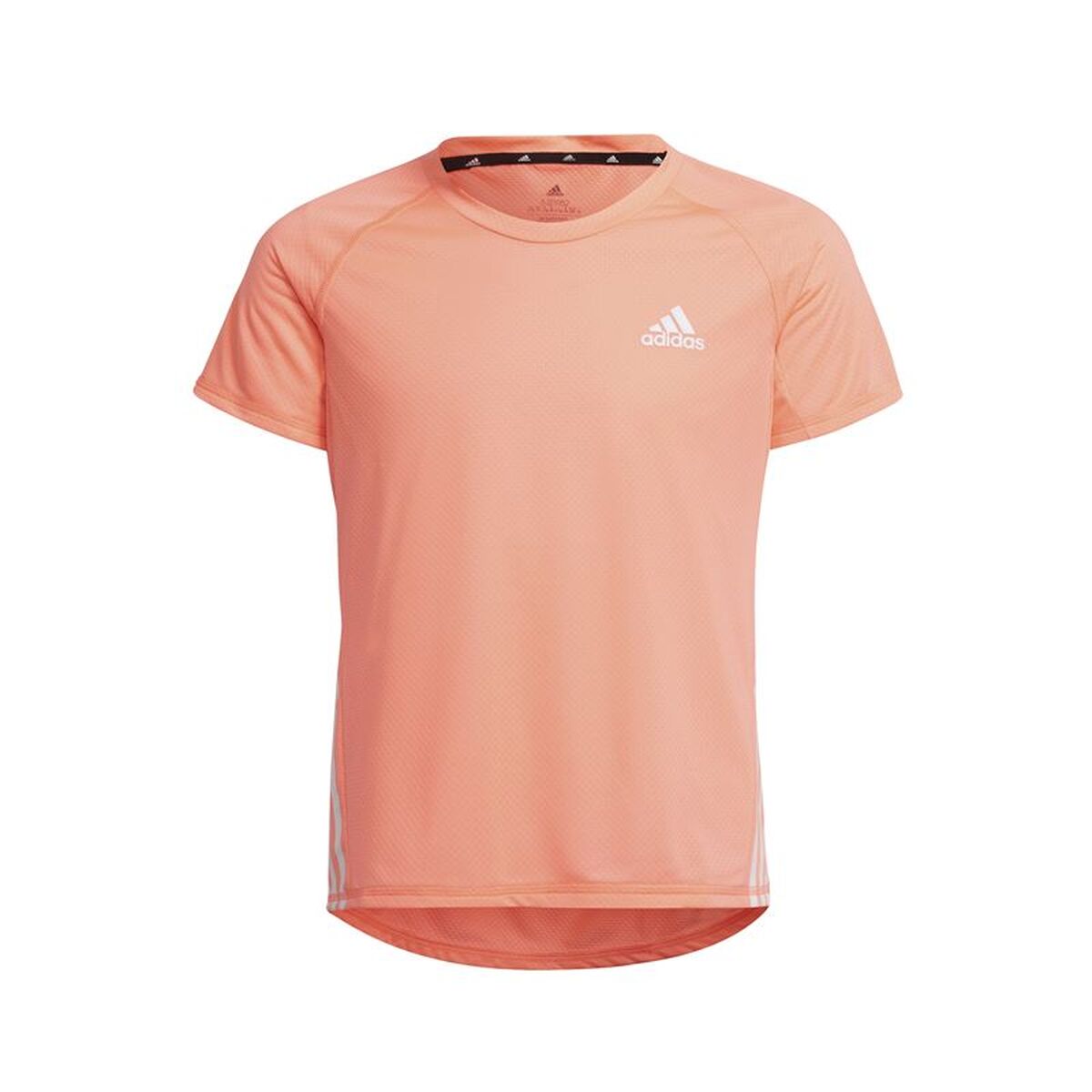 Παιδικό Μπλούζα με Κοντό Μανίκι Adidas Aeroready 3 Bandas Salmon