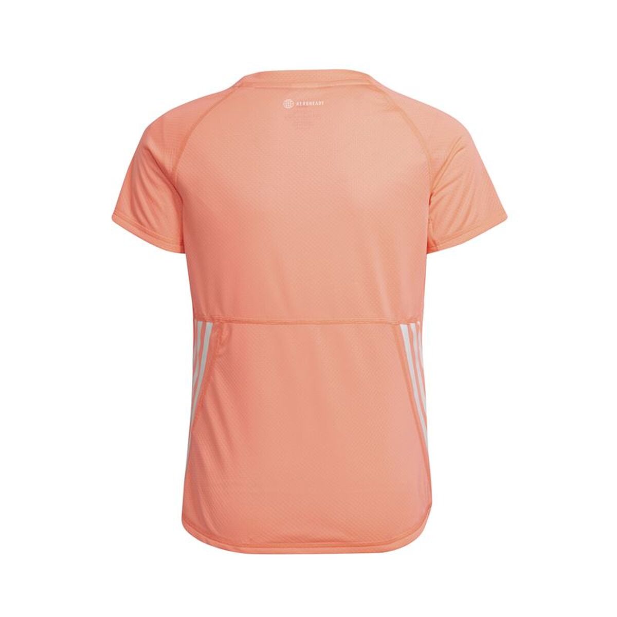 Παιδικό Μπλούζα με Κοντό Μανίκι Adidas Aeroready 3 Bandas Salmon
