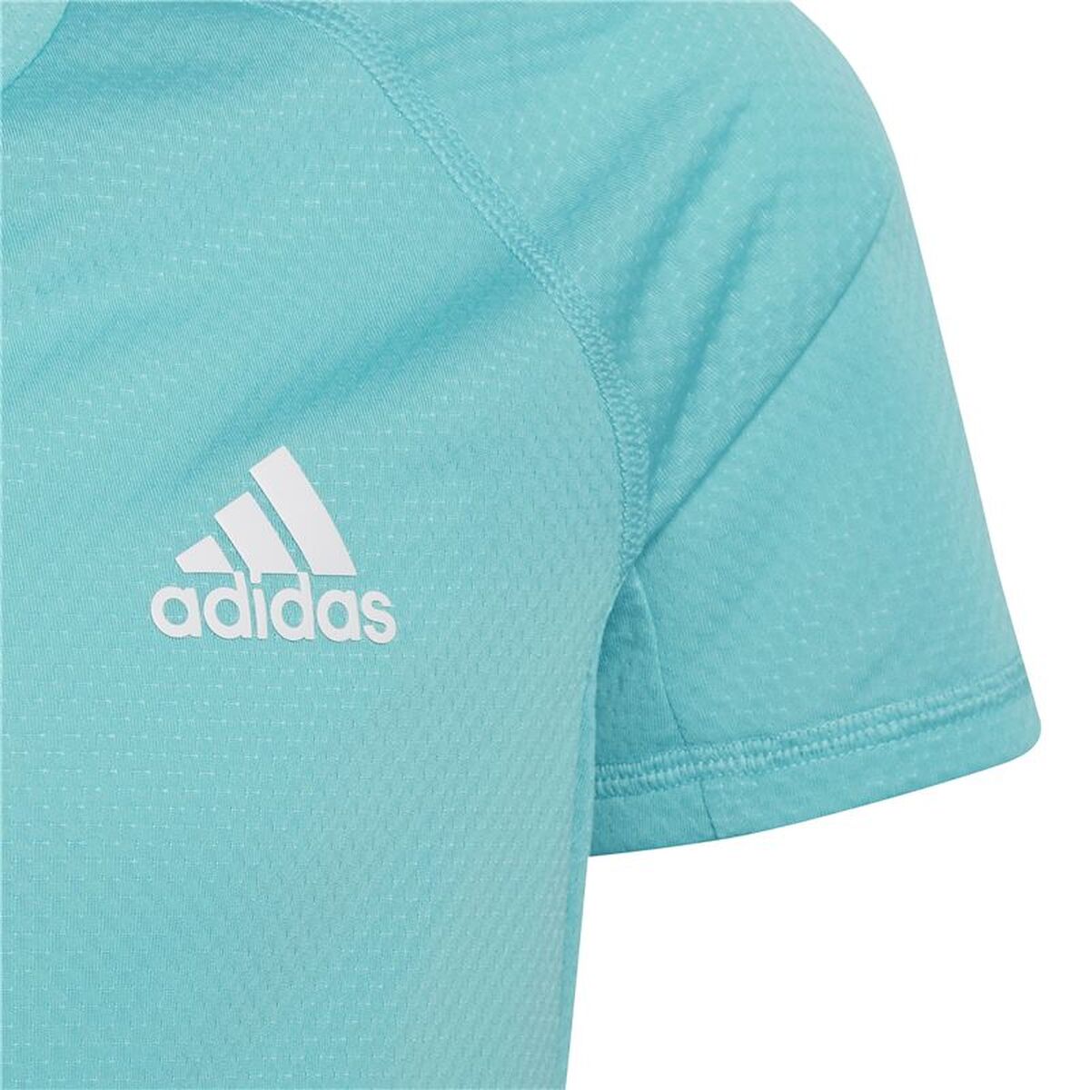 Παιδικό Μπλούζα με Κοντό Μανίκι Adidas AEROREADY Ακουαμαρίνης