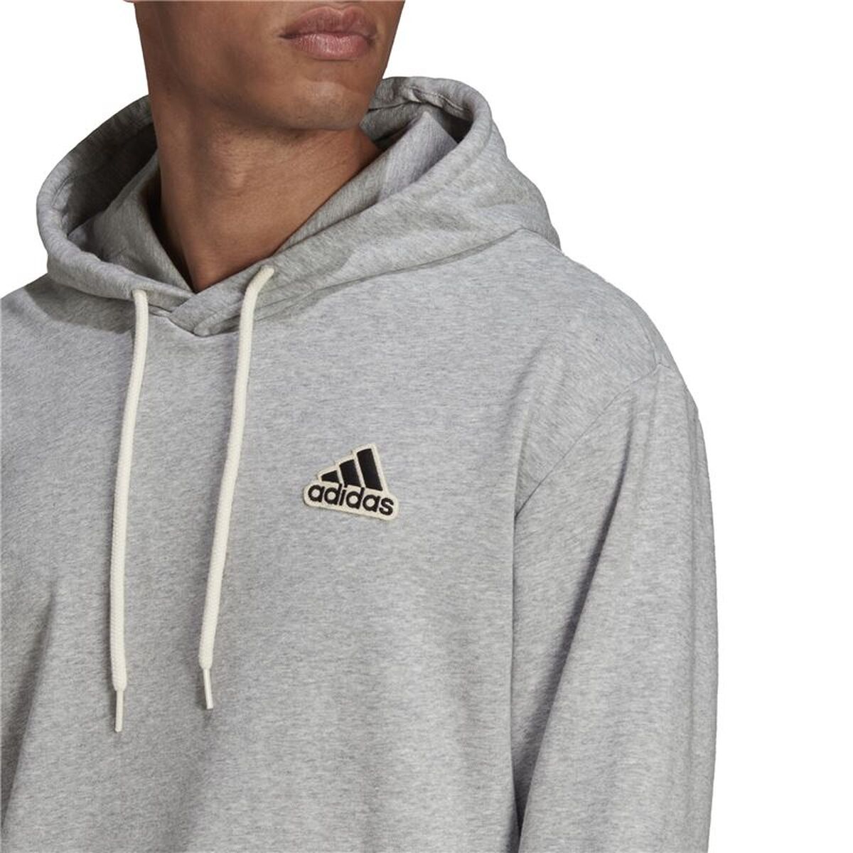 Ανδρικό Φούτερ με Κουκούλα Adidas Essentials Feelcomfy M Ανοιχτό Γκρι