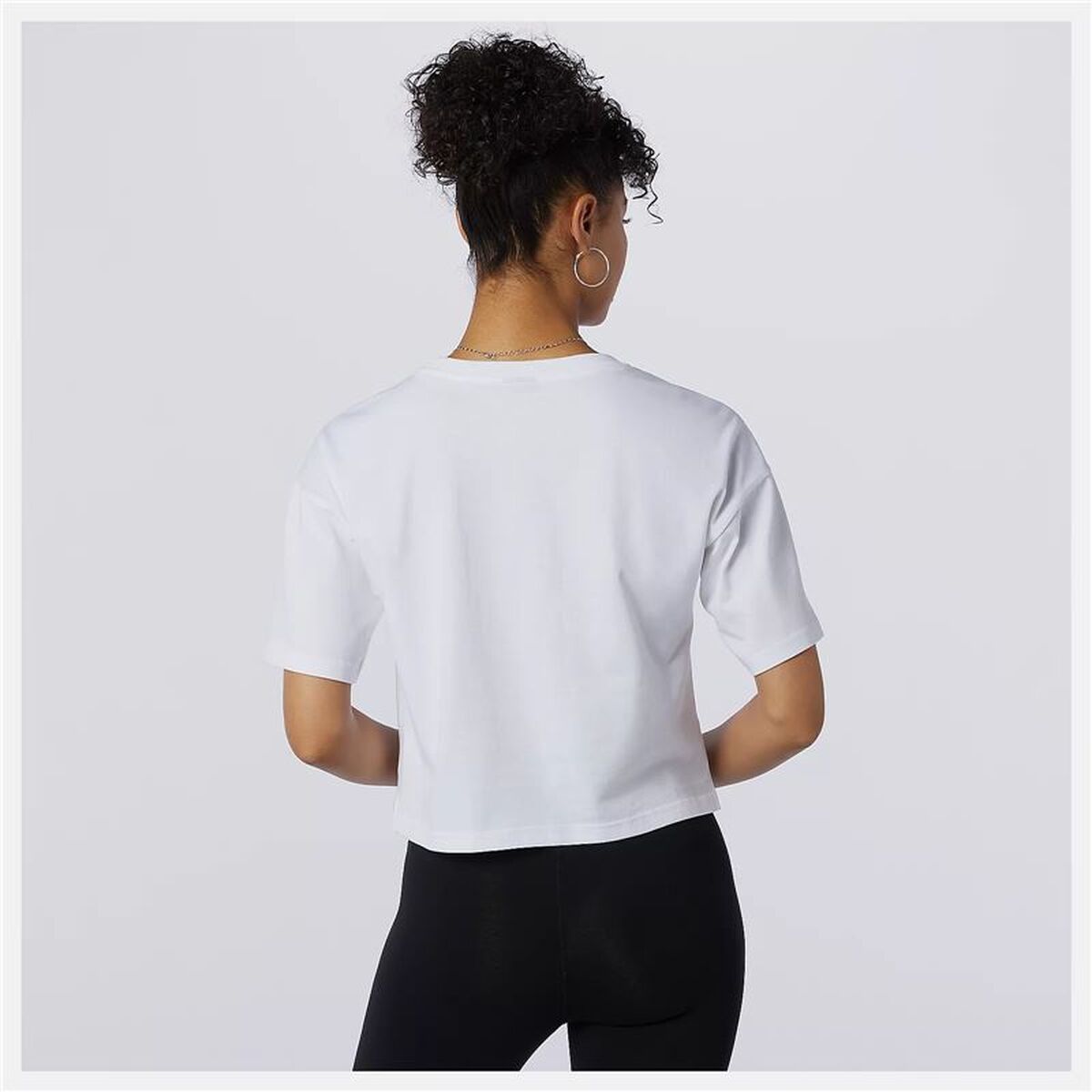 Γυναικεία Μπλούζα με Κοντό Μανίκι New Balance Essentials Athletic Club Boxy Λευκό