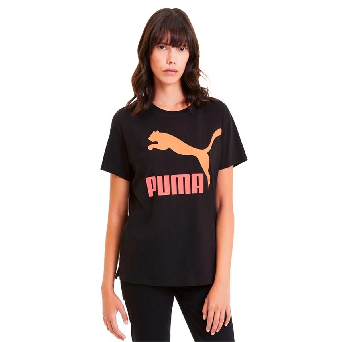 Γυναικεία Μπλούζα με Κοντό Μανίκι Puma Puma Classics Logo Tee Μαύρο
