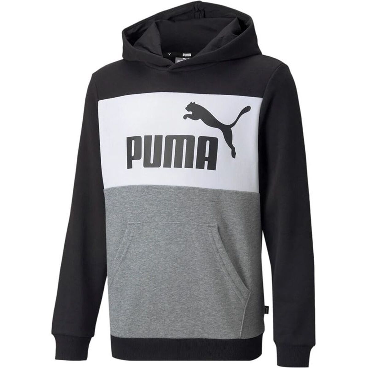 Παιδικό Φούτερ με Κουκούλα Puma Essential Colorblock Boys Black Μαύρο