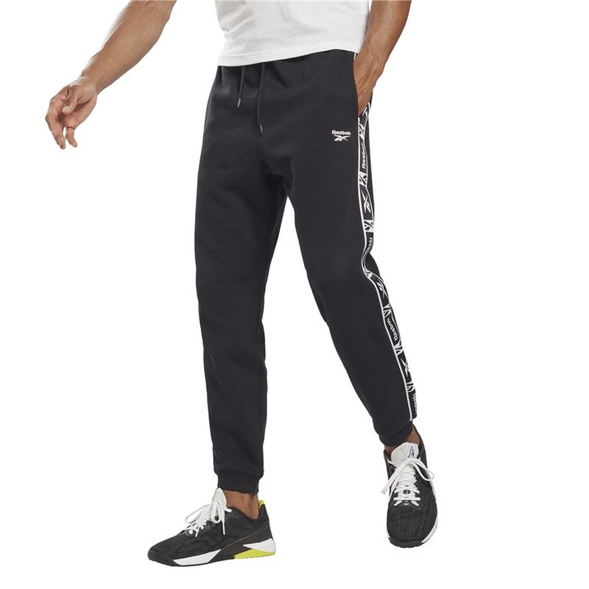 Μακρύ Αθλητικό Παντελόνι Reebok Ri Tape Jogger Μαύρο Άντρες
