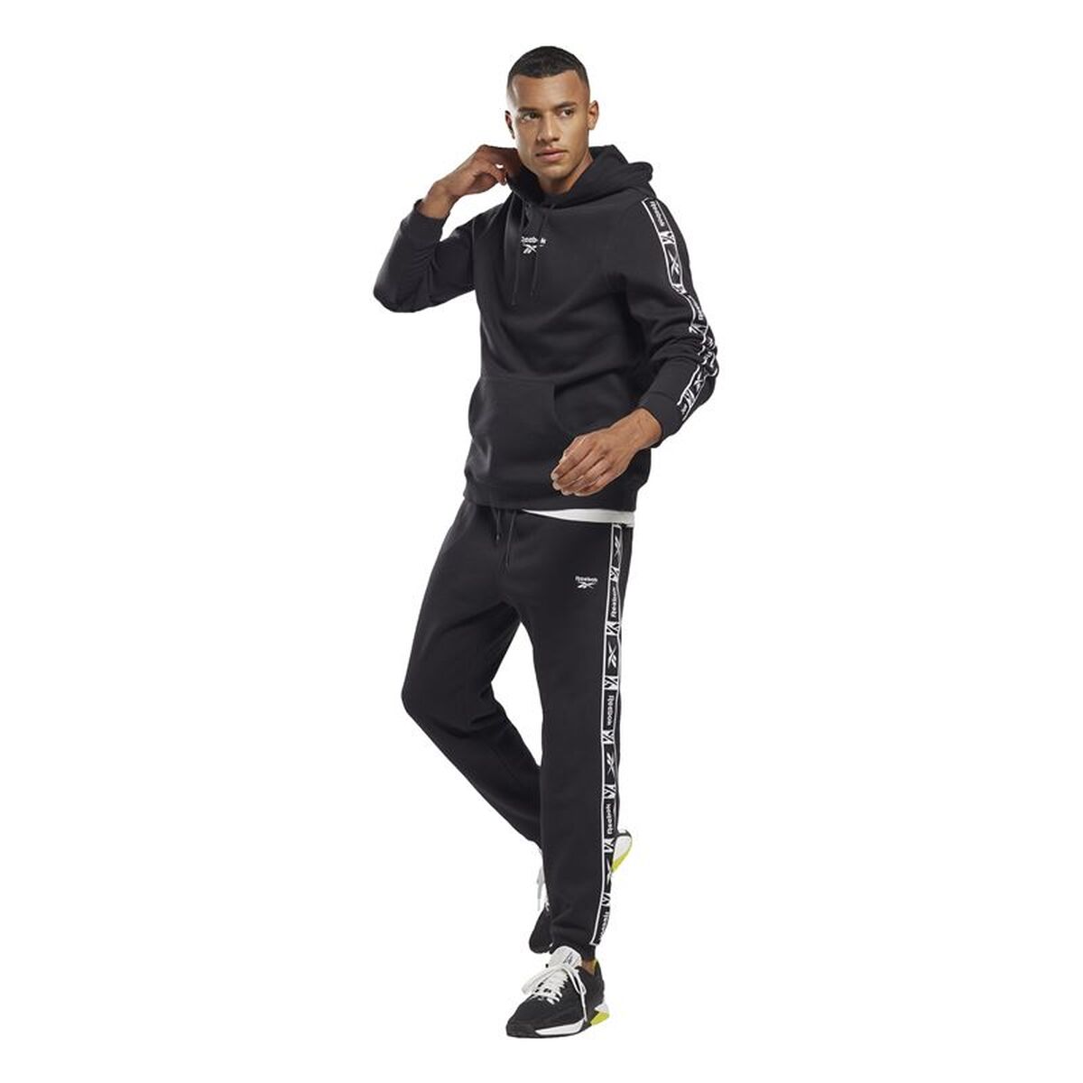 Μακρύ Αθλητικό Παντελόνι Reebok Ri Tape Jogger Μαύρο Άντρες