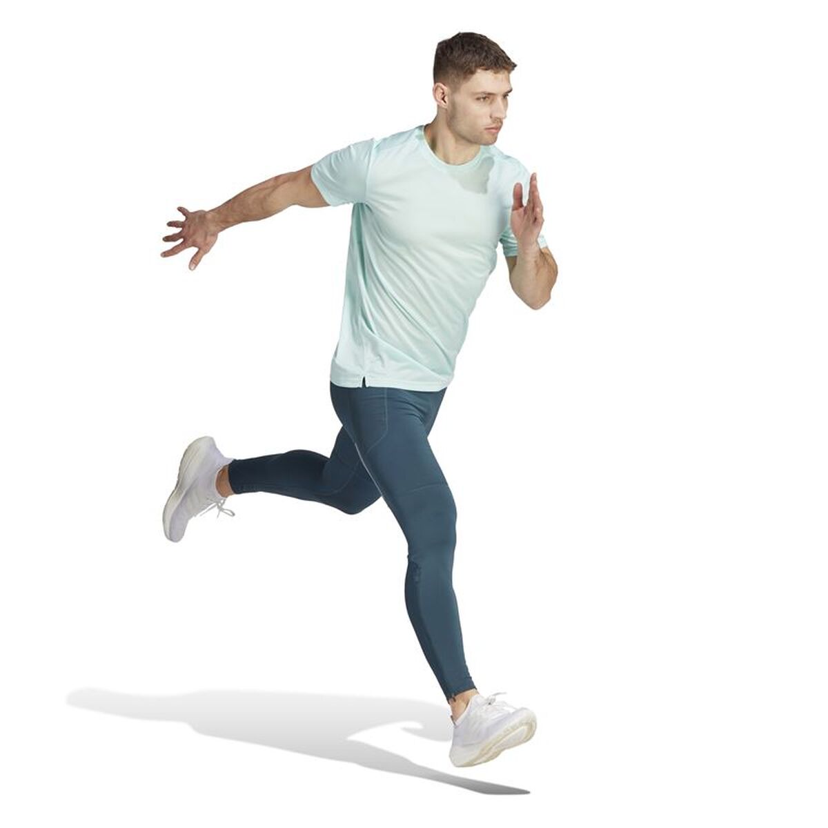Ανδρική Μπλούζα με Κοντό Μανίκι Adidas Run It Ακουαμαρίνης
