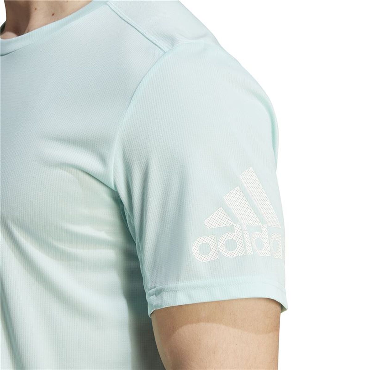 Ανδρική Μπλούζα με Κοντό Μανίκι Adidas Run It Ακουαμαρίνης