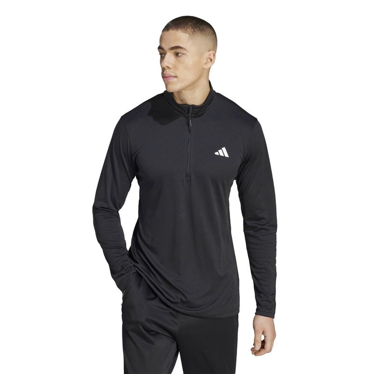 Ανδρικό Φούτερ χωρίς Κουκούλα Adidas Tr-Es+ 1I4Zip Μαύρο