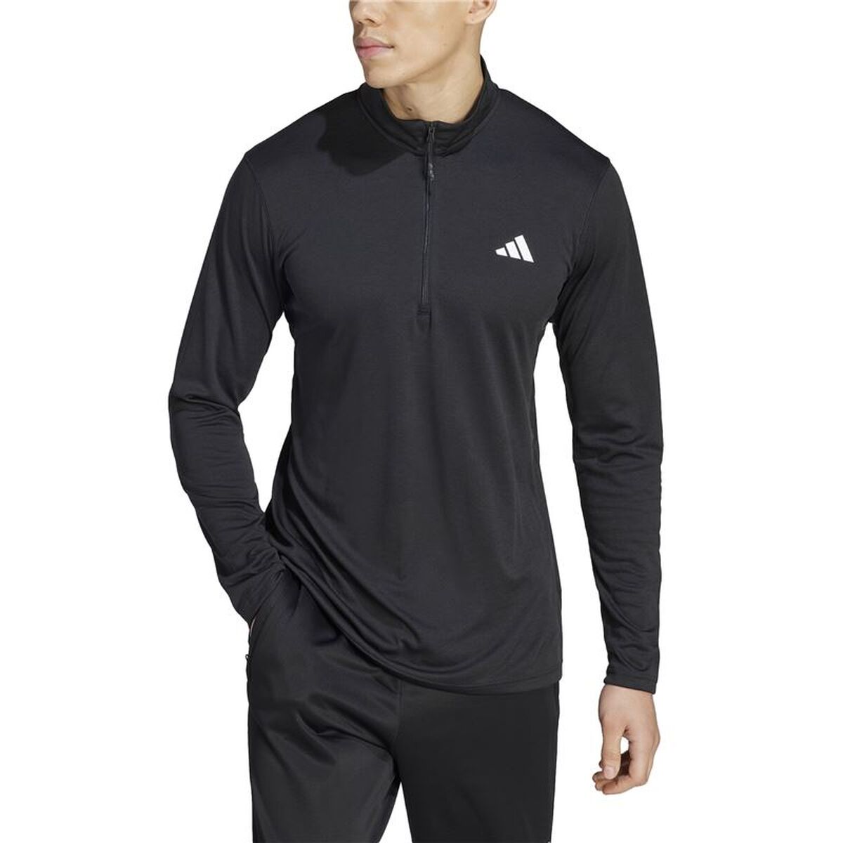 Ανδρικό Φούτερ χωρίς Κουκούλα Adidas Tr-Es+ 1I4Zip Μαύρο
