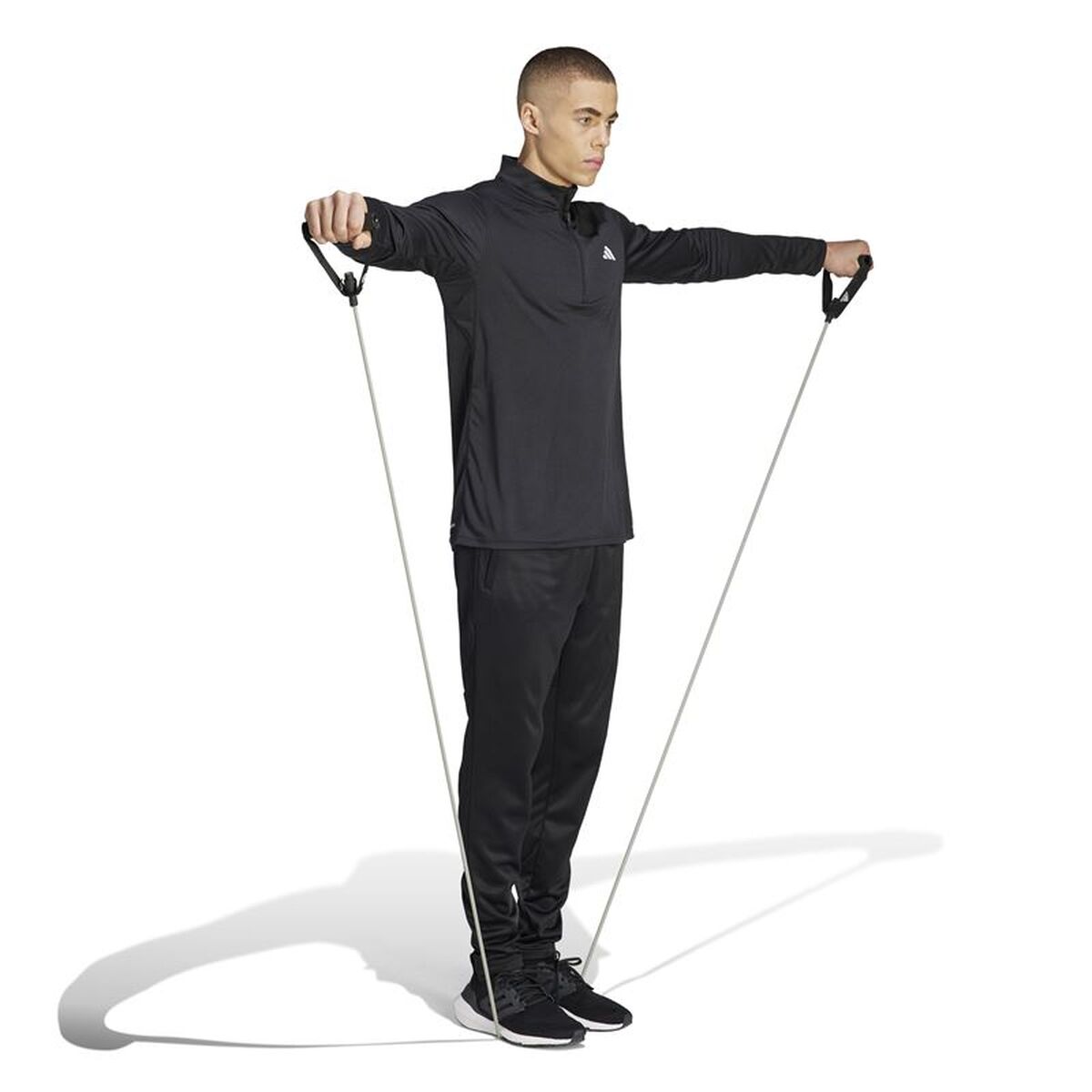 Ανδρικό Φούτερ χωρίς Κουκούλα Adidas Tr-Es+ 1I4Zip Μαύρο