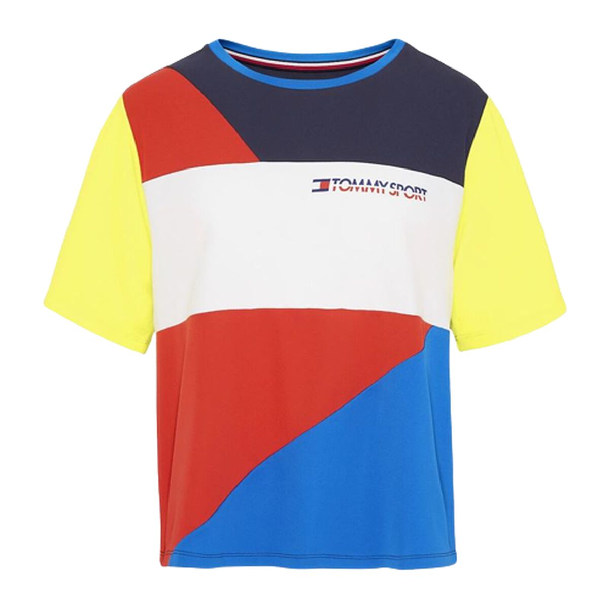 Γυναικεία Μπλούζα με Κοντό Μανίκι Tommy Hilfiger Colour-Blocked Μπλε