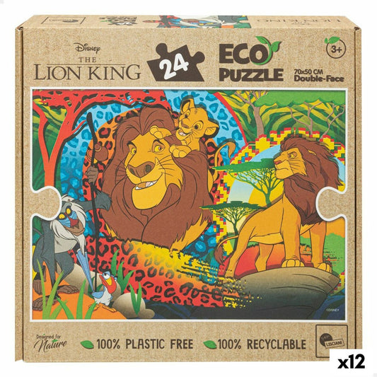 Παιδικό παζλ The Lion King Διπλή όψη 24 Τεμάχια 70 x 1,5 x 50 cm (12 Μονάδες)