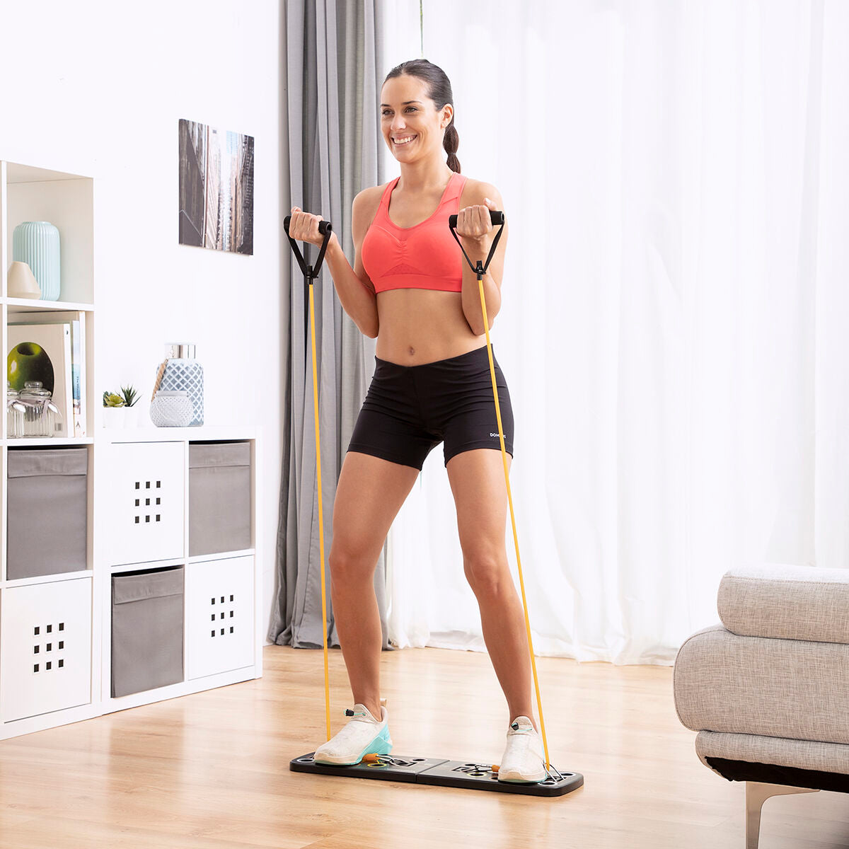 Πλακέτα Push-Up με Ζώνες Αντίστασης και Οδηγός Άσκησης Pulsher InnovaGoods
