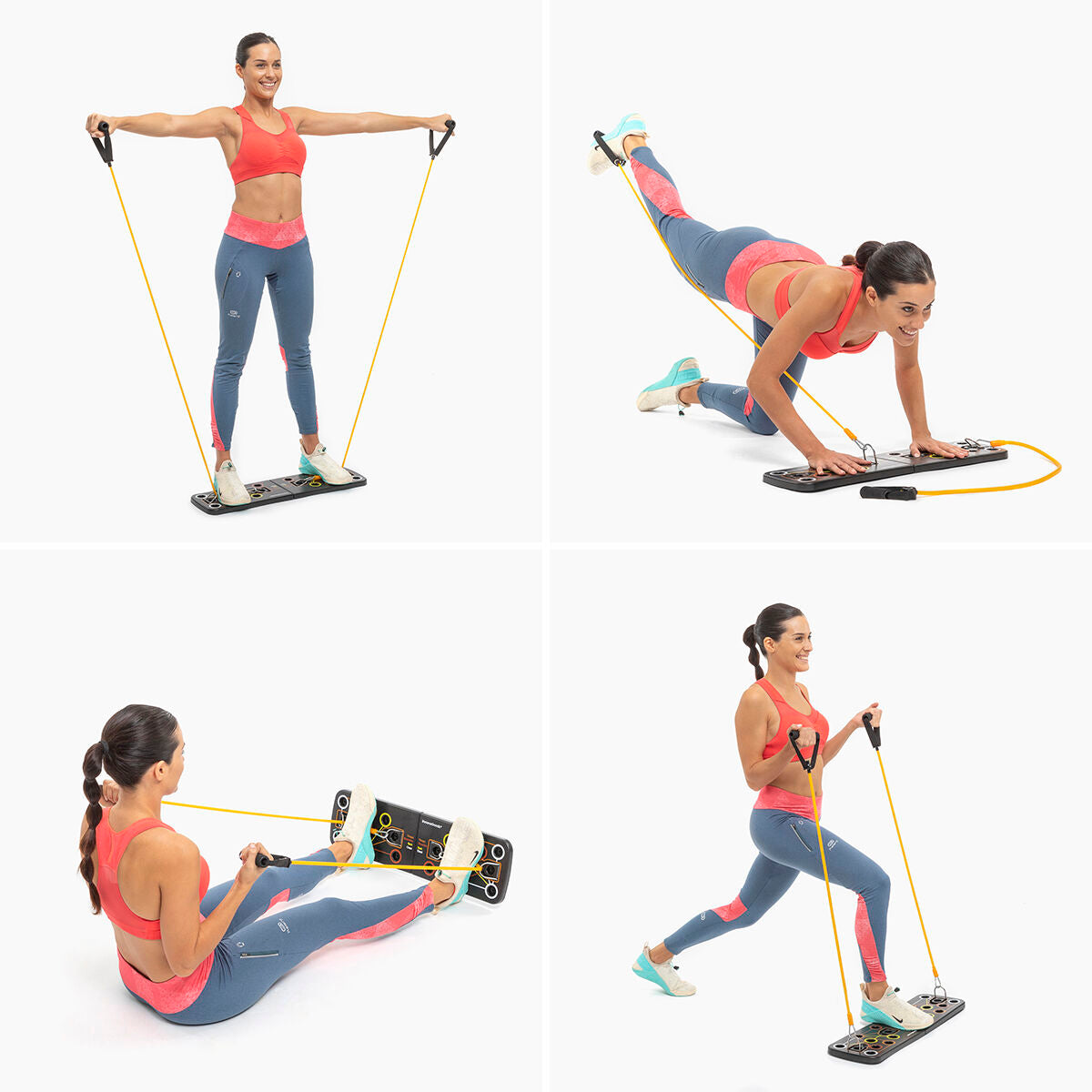 Πλακέτα Push-Up με Ζώνες Αντίστασης και Οδηγός Άσκησης Pulsher InnovaGoods