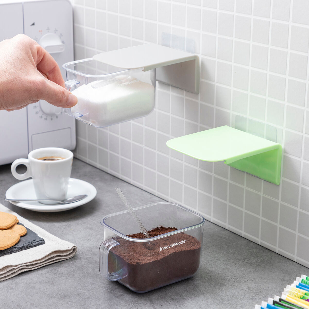 Αφαιρούμενα αυτοκόλλητα δοχεία κουζίνας Handstore InnovaGoods x2