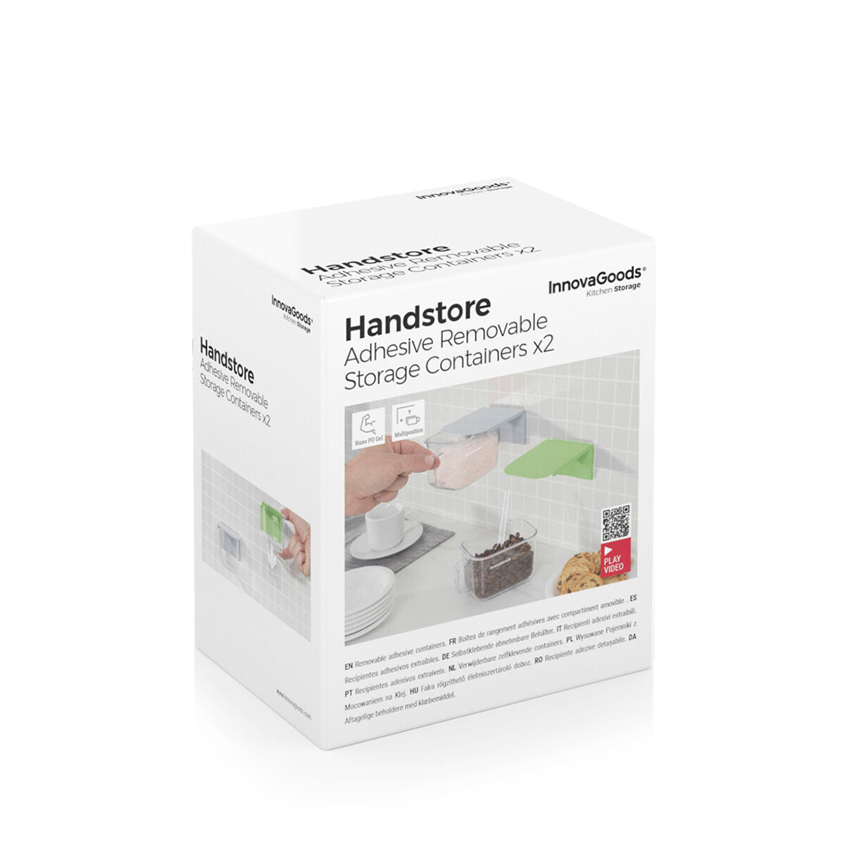 Αφαιρούμενα αυτοκόλλητα δοχεία κουζίνας Handstore InnovaGoods x2