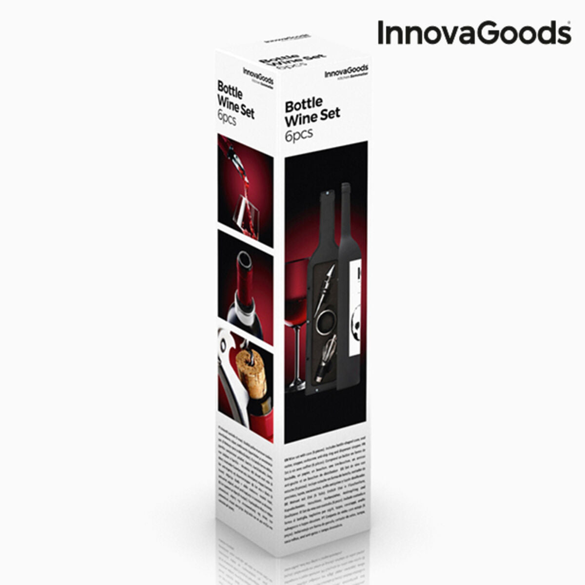 θήκη κρασιού Μπουκάλι InnovaGoods Μαύρο Μέταλλο Ανοξείδωτο ατσάλι (Ανακαινισμenα B)