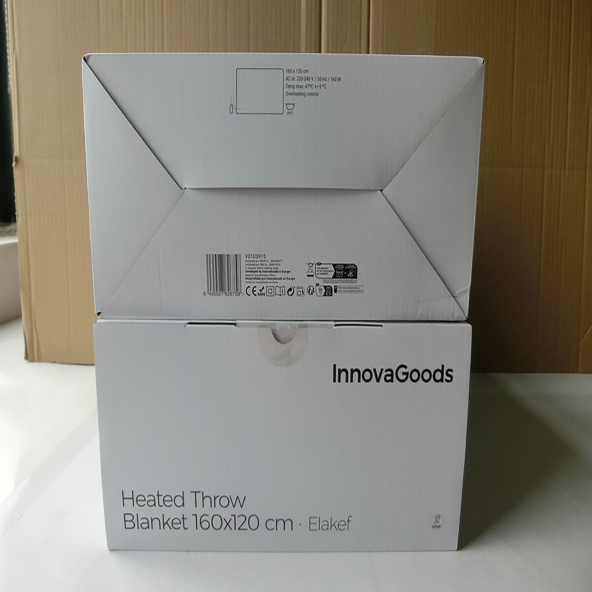 Ηλεκτρική Κουβέρτα Elakef InnovaGoods Γκρι 120 x 160 cm πολυεστέρας 160 W (Ανακαινισμenα A)
