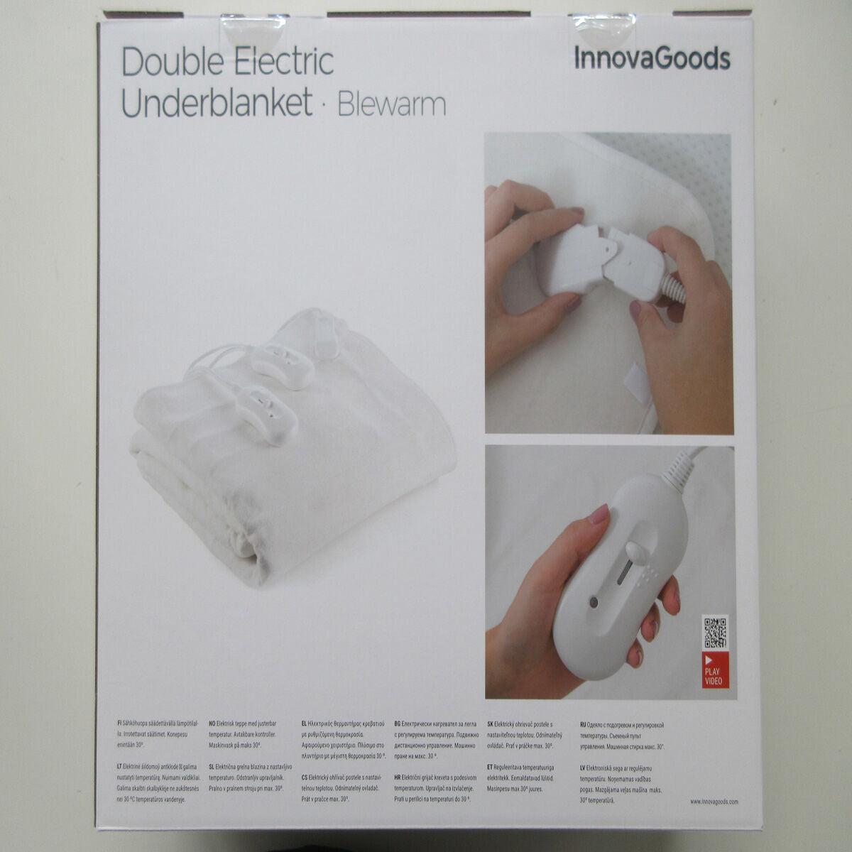 Διπλός Hλεκτρικός Θερμαντήρας Kρεβατιού Blewarm InnovaGoods 60+60 W 140 x 160 cm Λευκό (Ανακαινισμenα A)