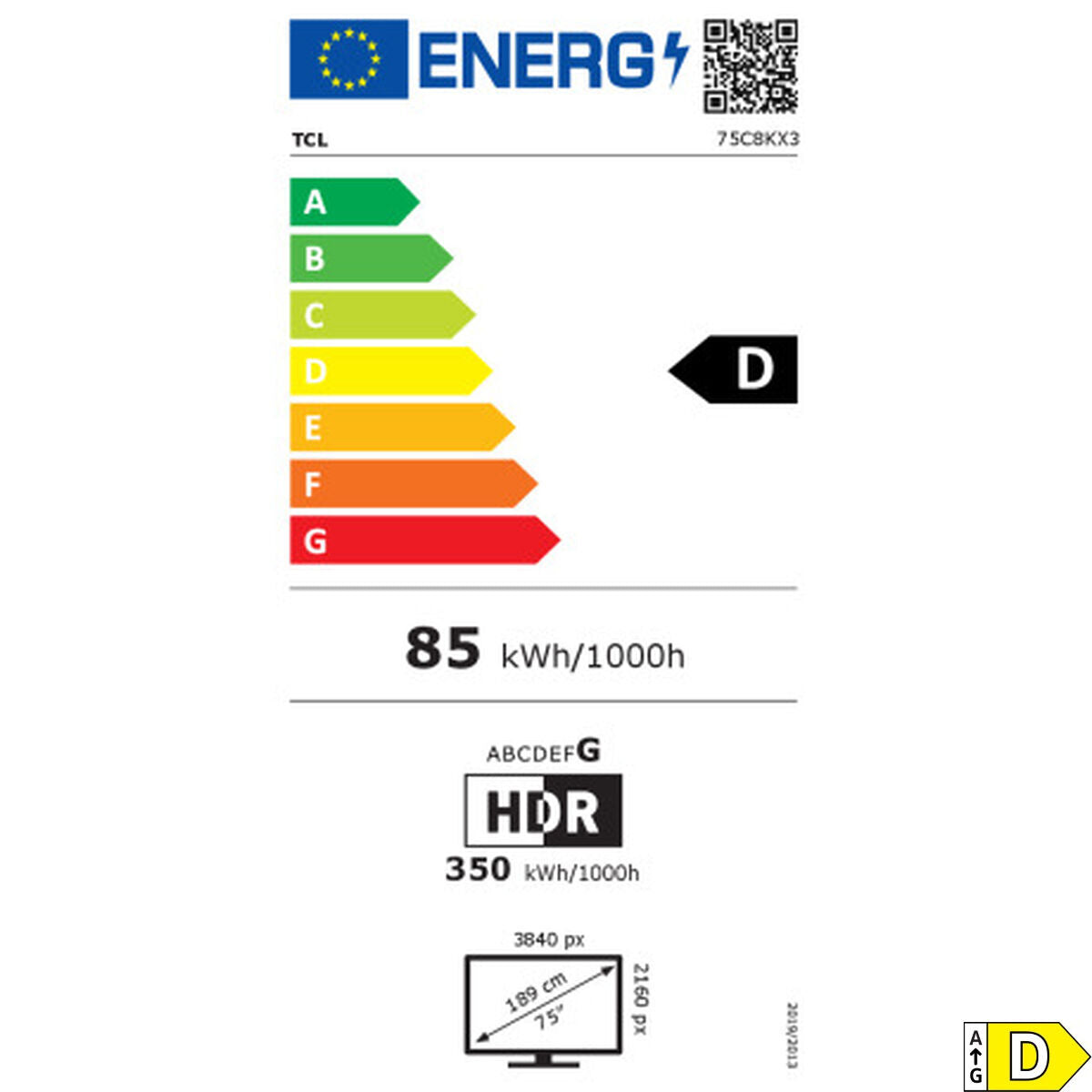 Smart TV TCL 75C8K 4K Ultra HD 75" ULED HDR10+ Google Assistant (Ανακαινισμenα B)