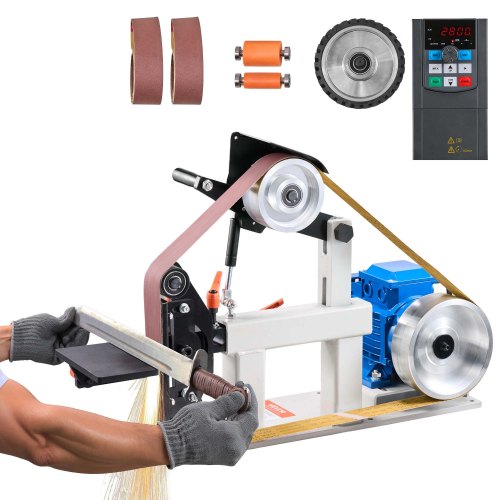 VEVOR Benchtop Disk & Belt Sander Bench Sander 1.5KW with Ph 427 x 30.5 cm Wheel Adjustable Sanding Belt
