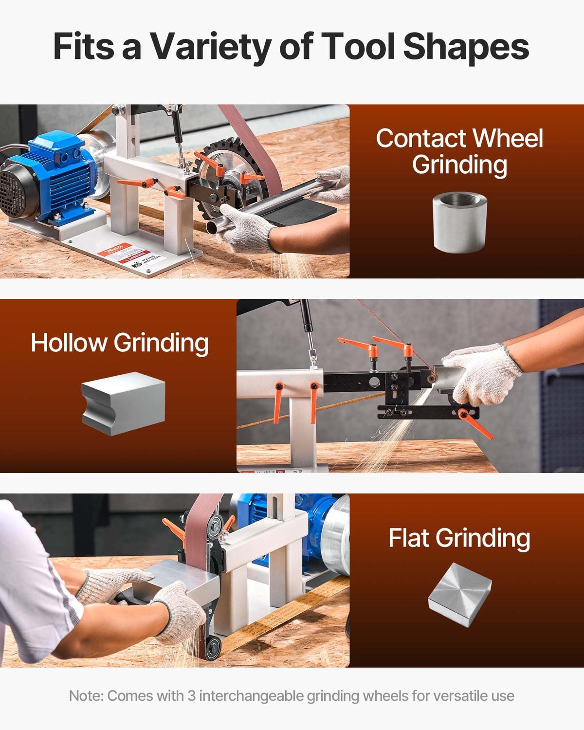 VEVOR Benchtop Disk & Belt Sander Bench Sander 1.5KW with Ph 427 x 30.5 cm Wheel Adjustable Sanding Belt