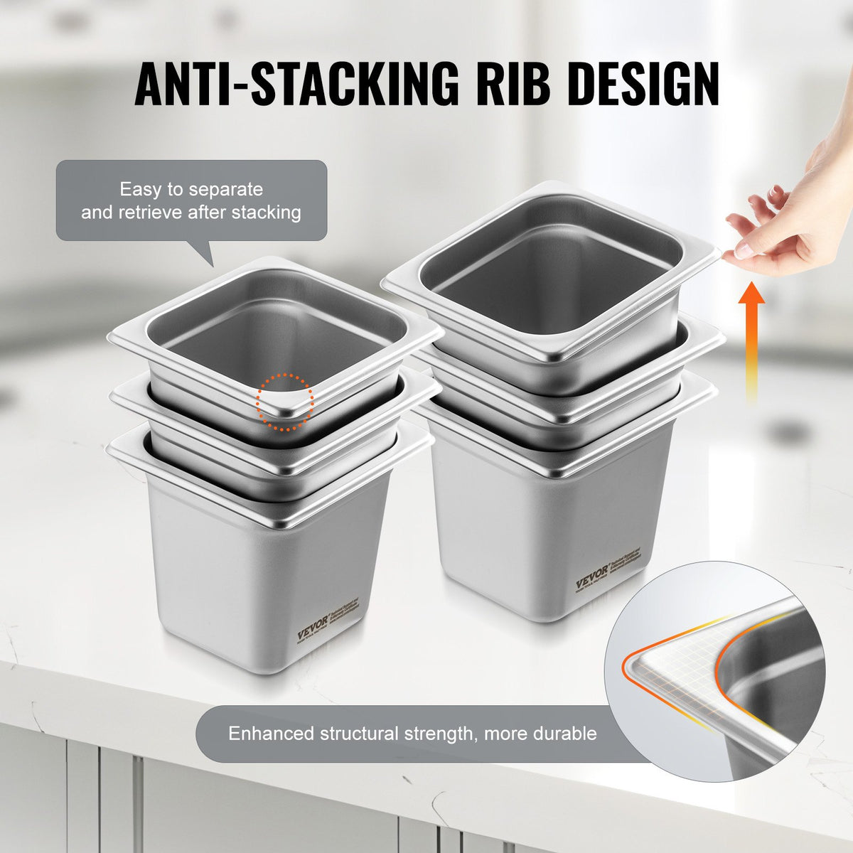 VEVOR 6 Pack Hotel Pans