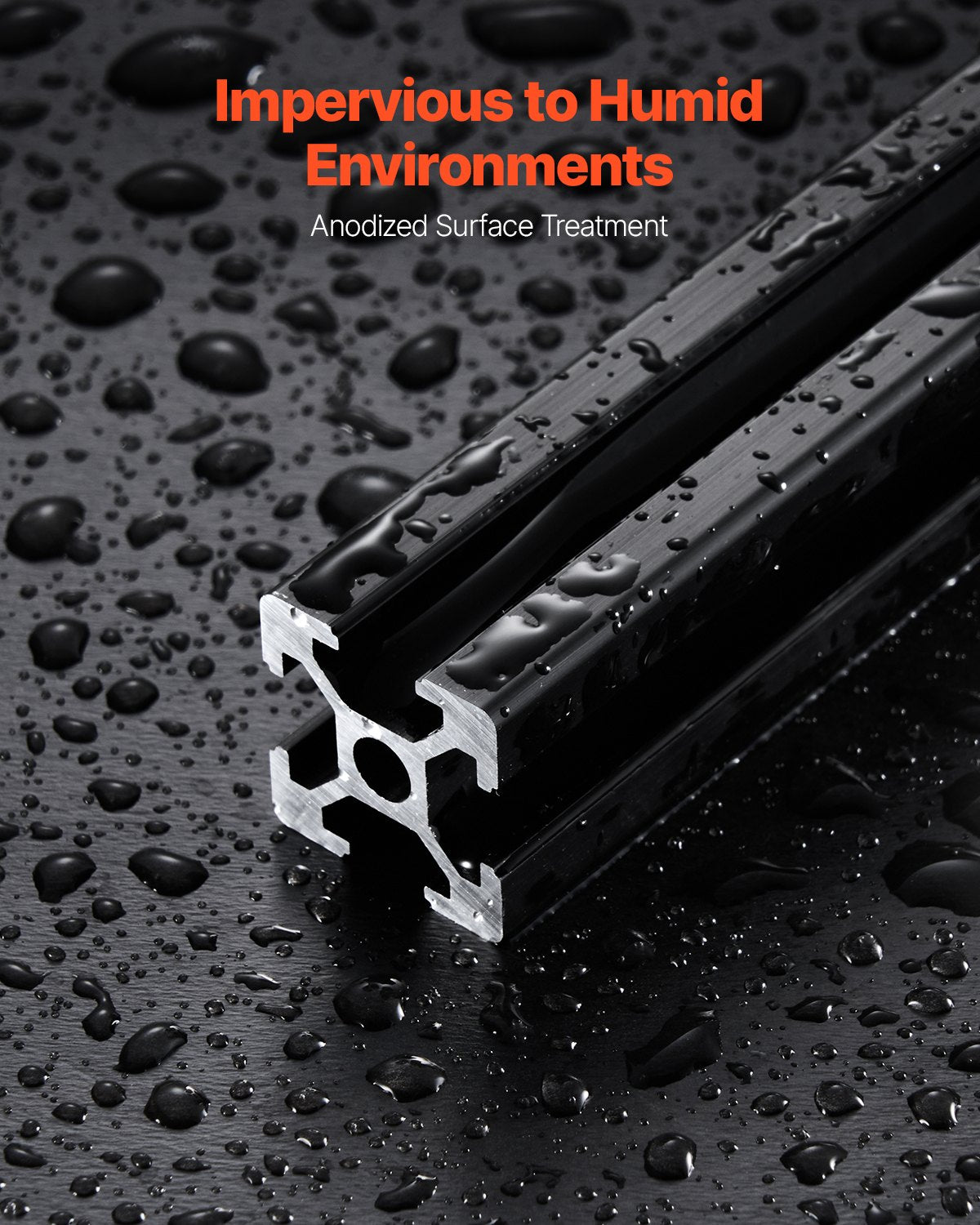 VEVOR 10PCS 78.7in (2000mm) T Slot 2020 Aluminum Extrusion Profile, European Standard Anodized Linear Rail, High-Strength Extruded Aluminum Rail for 3D Printer, CNC Machine DIY, Laser Engraving, Black