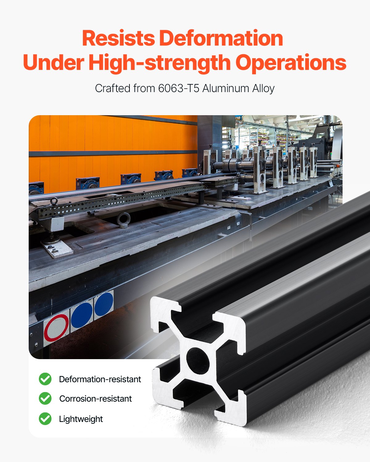 VEVOR 10PCS 39.4in (1000mm) T Slot 2020 Aluminum Extrusion Profile, European Standard Anodized Linear Rail, High-Strength Extruded Aluminum Rail for 3D Printer, CNC Machine DIY, Laser Engraving, Black