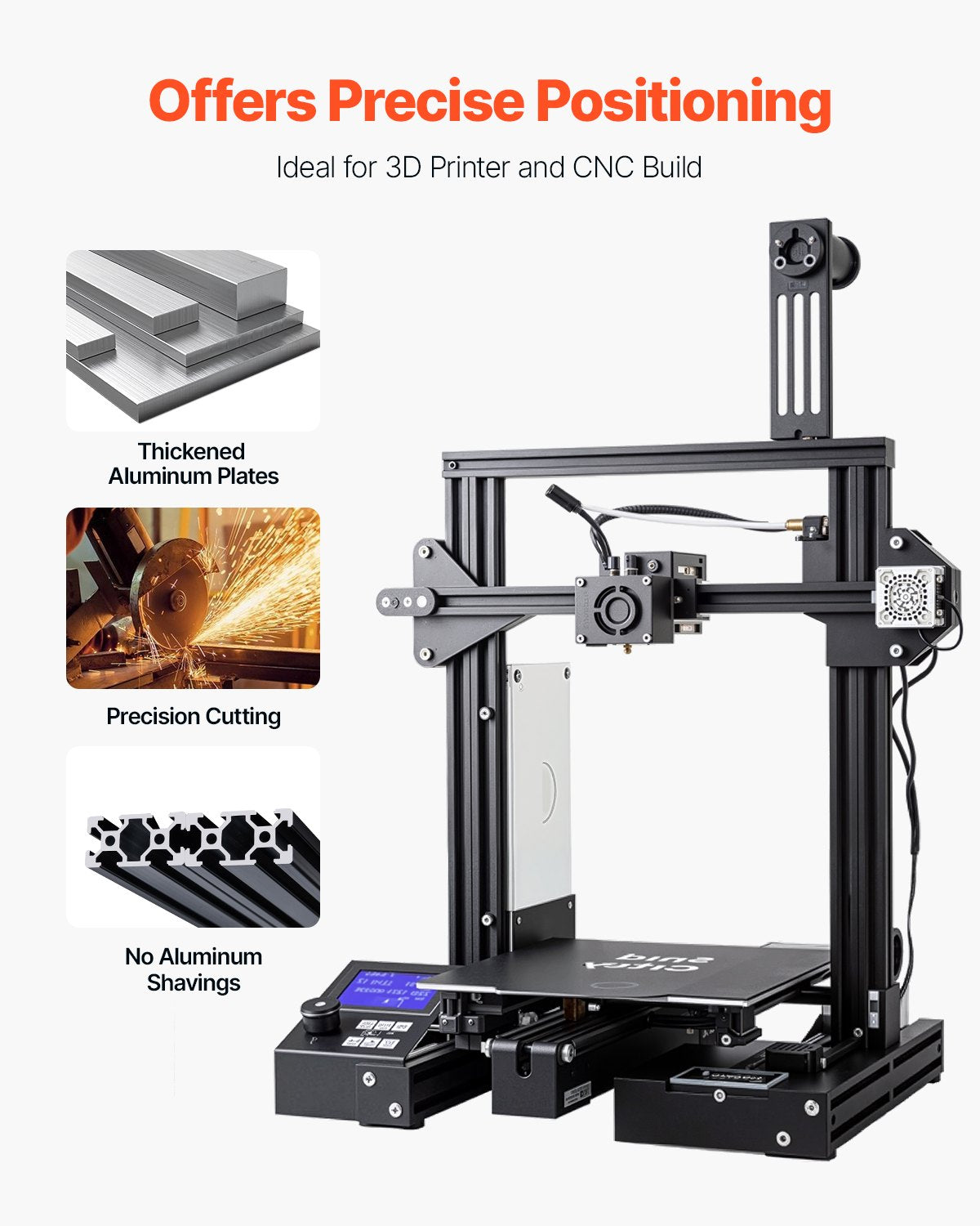 VEVOR 4PCS 39.4 in (1000mm) T Slot 2040 Aluminum Extrusion Profile, European Standard Anodized Linear Rail, High-Strength Extruded Aluminum Rail for 3D Printer, CNC Machine DIY, Laser Engraving, Black