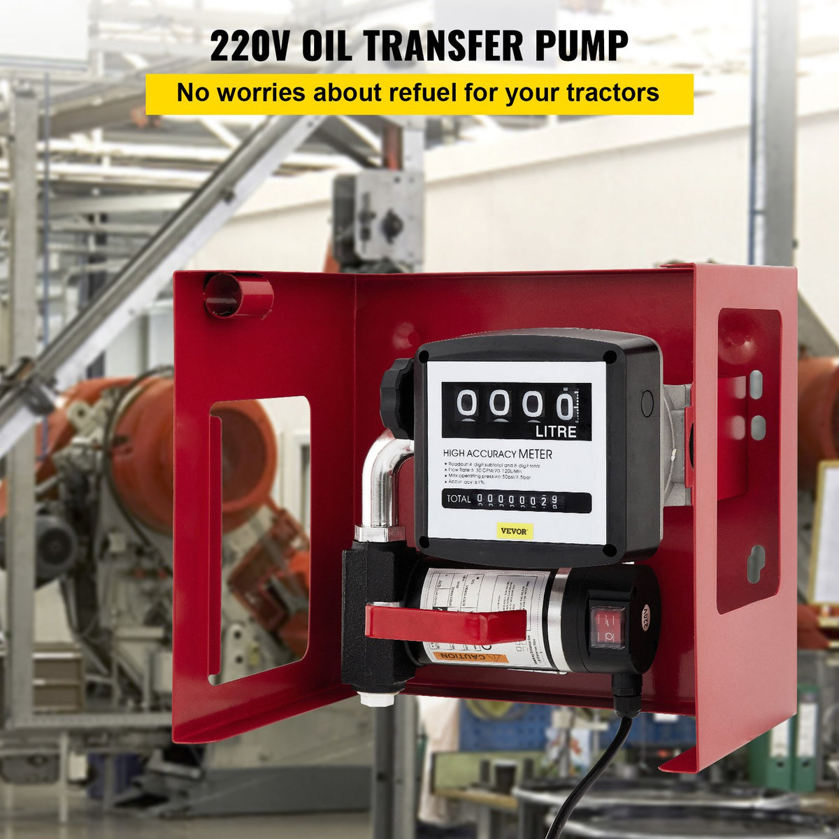 VEVOR 40 L Diesel Pump, Heating Oil Pump, 300 W Self-Priming Oil Pump, Oil Suction Pump, Self-Priming, Diesel Fuel Transfer Pump, Counter Automatic Pump
