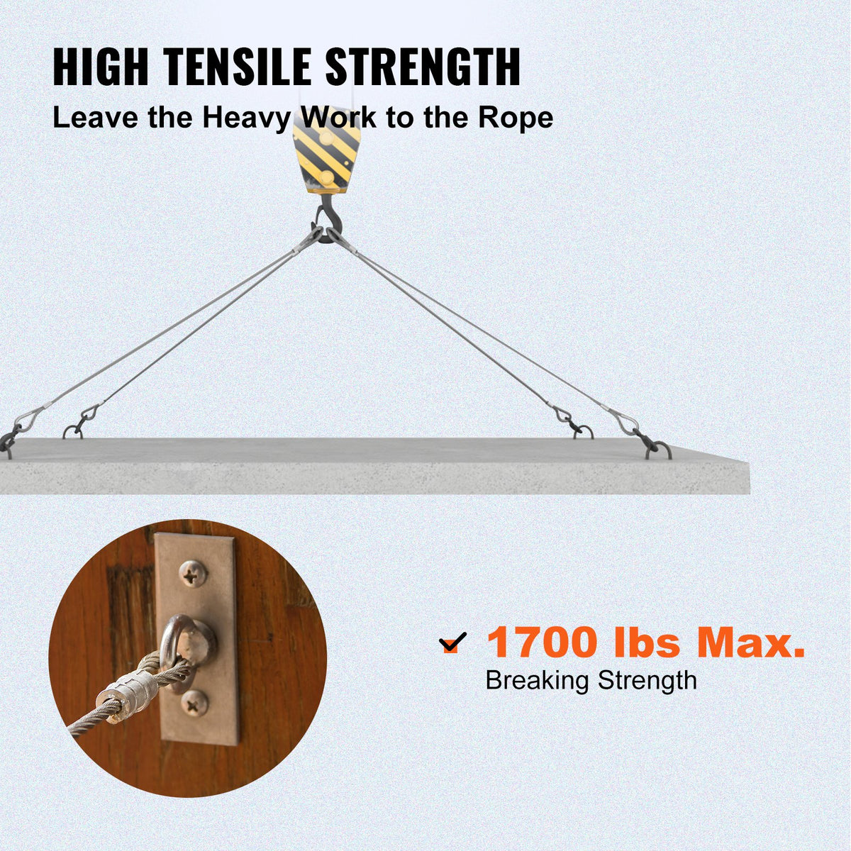 VEVOR T316 Stainless Steel Cable 3.2 mm 7x7 Steel Wire Rope Cable 15240 cm Cable Railing Transport Wire Rope Cable for Railing Decking DIY Balustrade