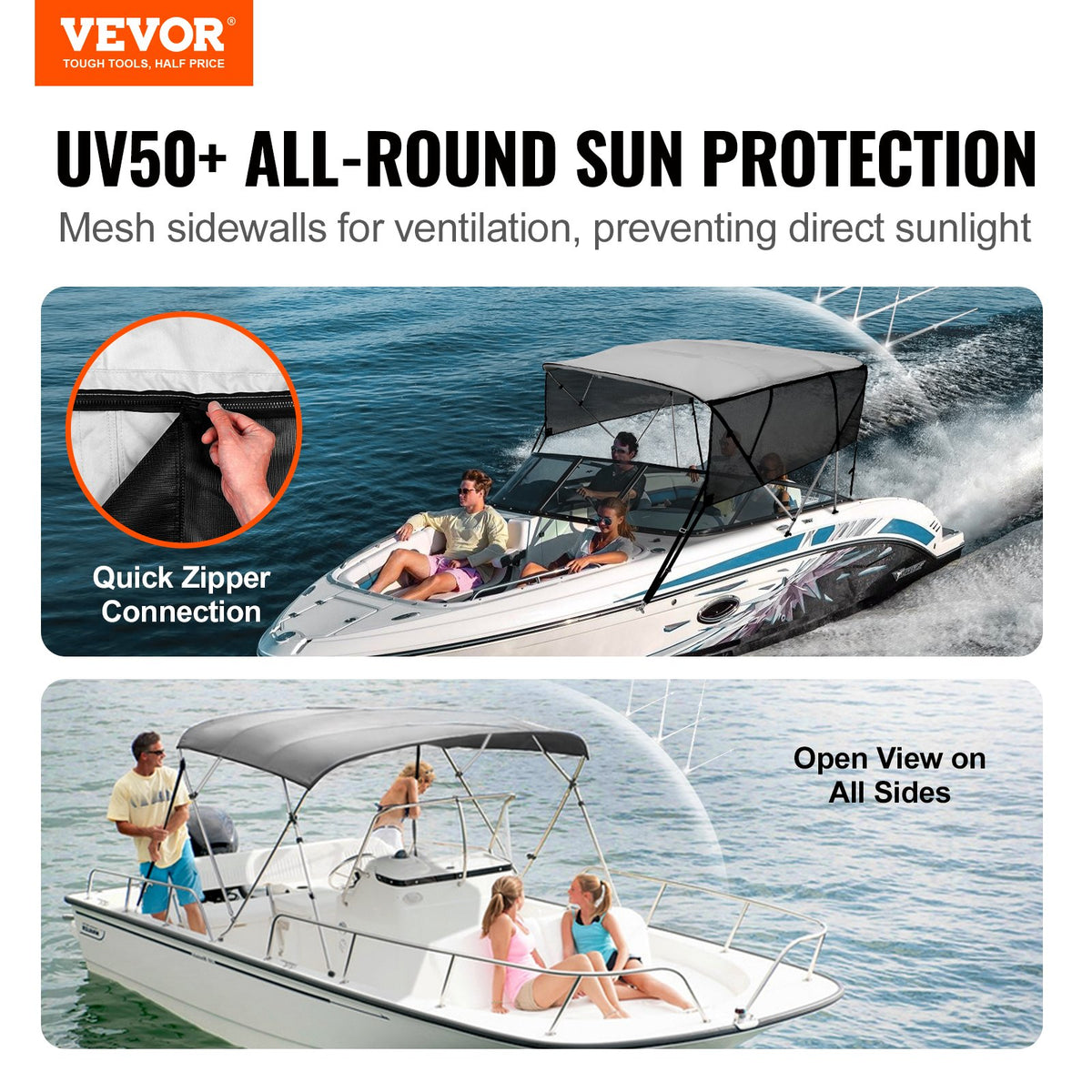 VEVOR 4 Bow Bimini Top Boat Cover