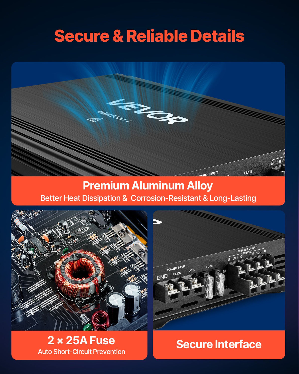 VEVOR Car Audio Amplifier