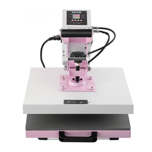 VEVOR Heat Press Machine 380 x 380 mm Digital Slide Out Heat Transfer Pink, for T-Shirts/Pillows/Bags, Fast and Even Heating, Precise Digital Control, 2-Layer Insulation Cotton, Heat Transfer Machine