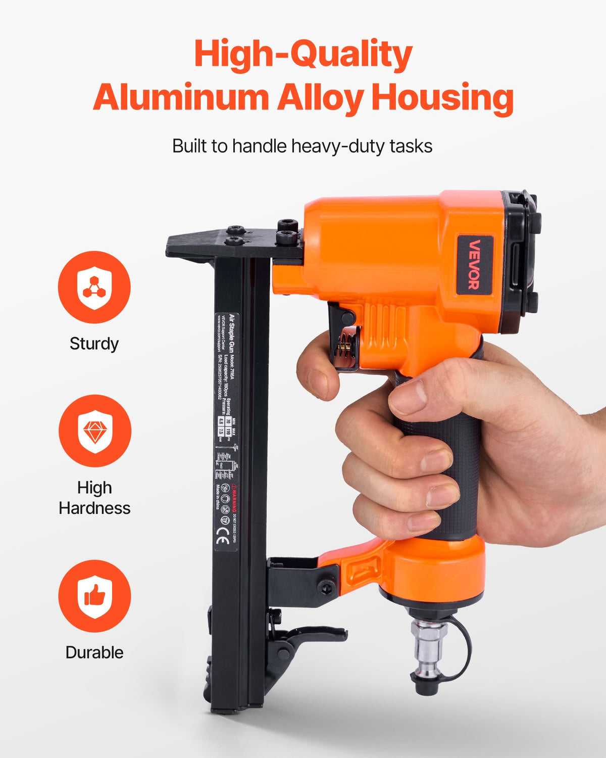 VEVOR Pneumatic Staple Gun, 22 Gauge Pneumatic Upholstery Stapler for 71 Series Fine Wire Staples 9.1mm Crown 4mm-16mm Length, 70-110 PSI Air Staple Gun for Woodworking, Upholstering, DIY Project