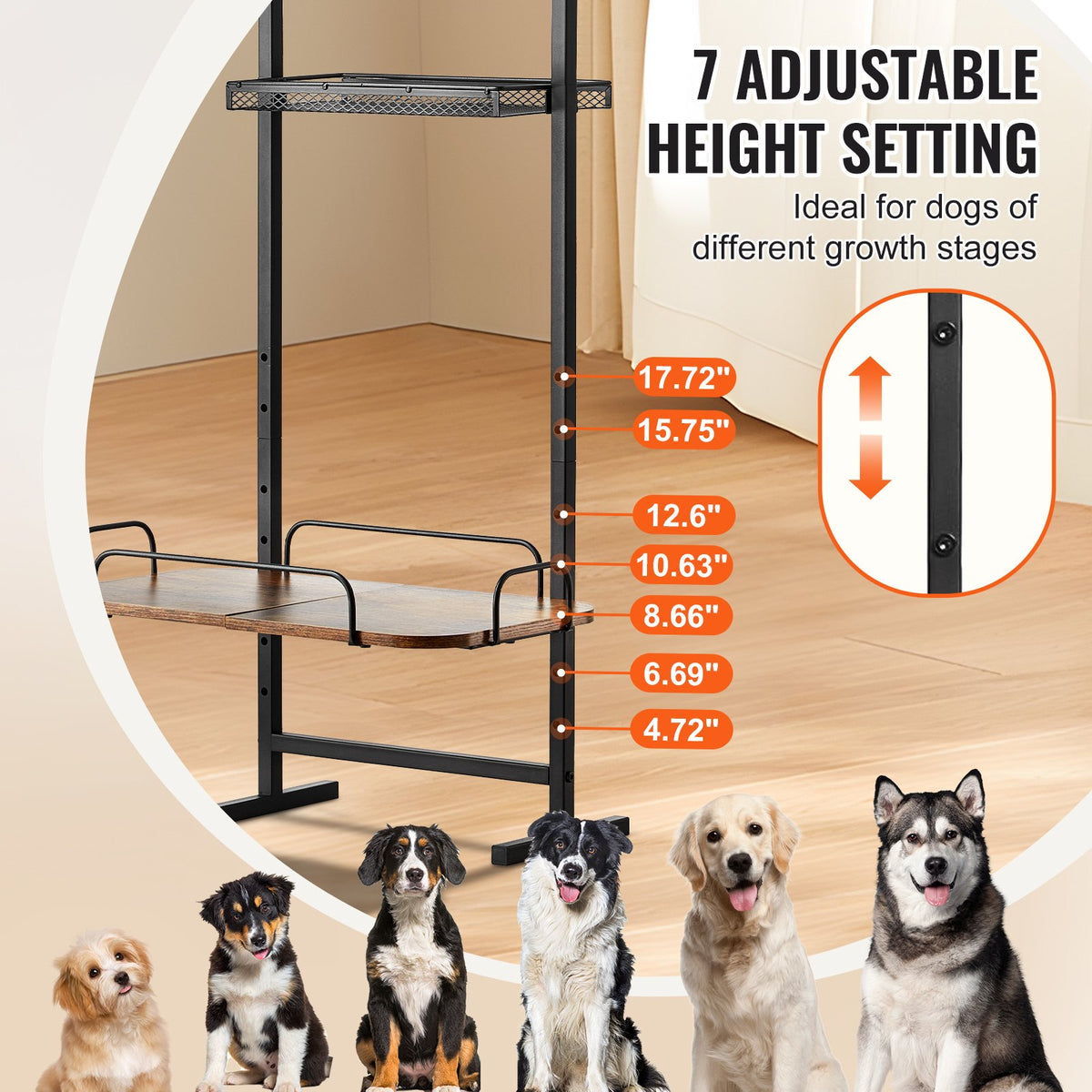 VEVOR Pet Feeding Station with Storage, Elevated Dog Bowls, Raised Dog Bowl Stand, Dog Food Storage and Feeder Station with Storage Shelves, Pet Toy Storage Organizer, for Large Medium Small Dogs